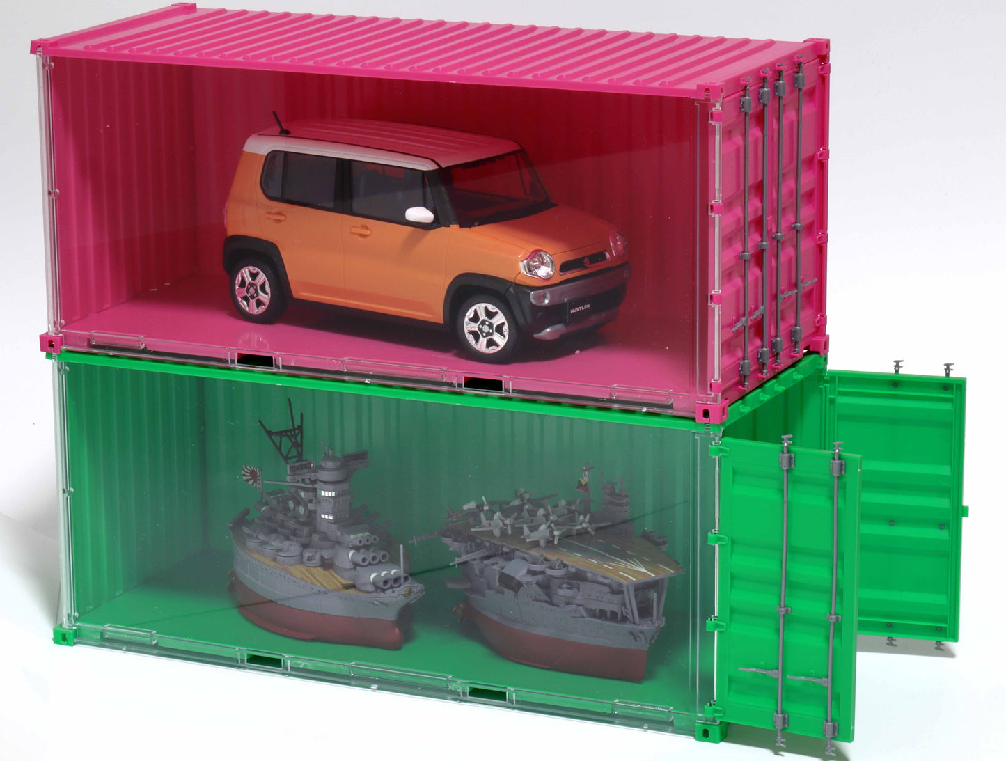 Fujimi 20ft Shipping Container(Green/Pink)