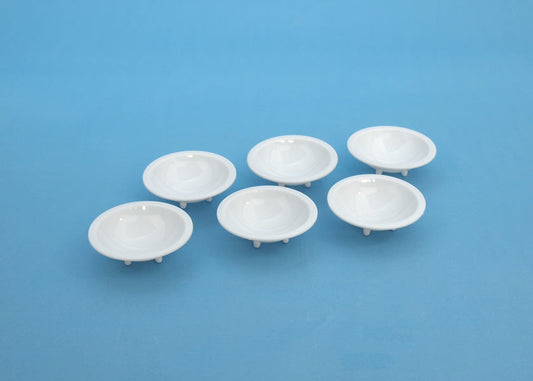 White paint tray (6 pieces) ① Deep round bottom