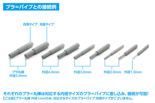 Plastic Material Round Rods [Gray] 1.0mm-5.0mm
